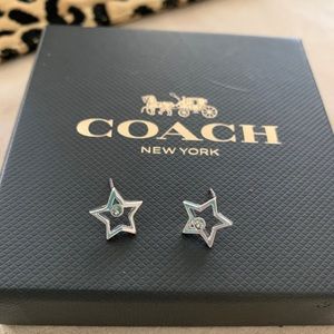 Coach set sterling slvr star earrings & necklace.